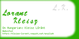 lorant kleisz business card