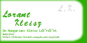 lorant kleisz business card